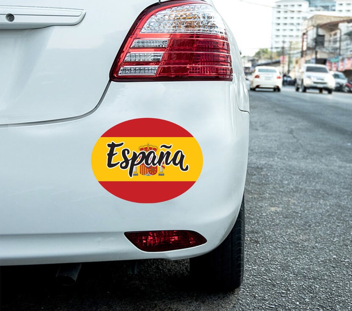 2 X Espana Car Stickers Spain Flag Oval Selfadhesive Vinyl Etsy
