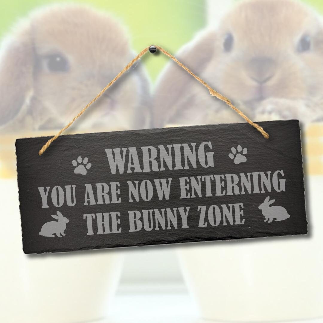 Warning Bunny Zone Rabbit Area Enclosure Engraved Hanging Etsy