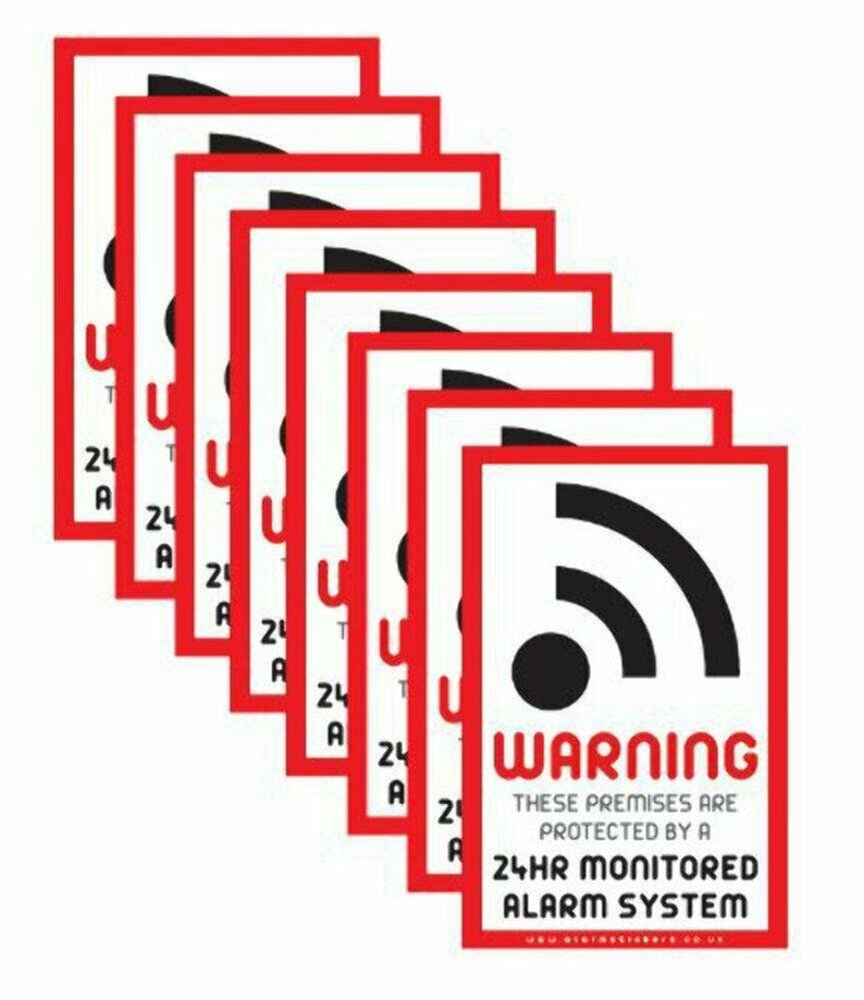 8 X Intruder Alarm Warning Security Stickers Sign Suitable for Etsy UK
