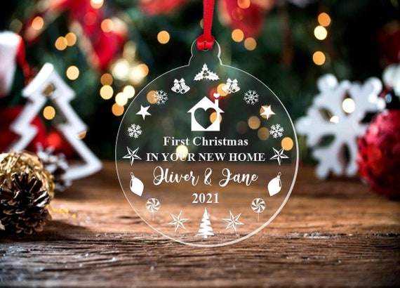 Personalised First Christmas As Family Xmas Tree Decoration Bauble Parents Gift Personalised First Christmas As Family Xmas Tree Decoration Bauble Parents Gift