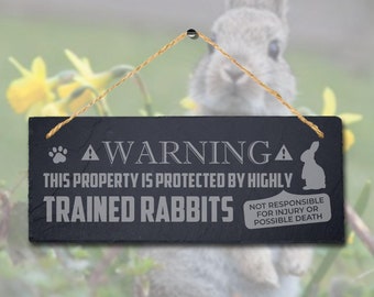 Bunny Warning Sign - Etsy