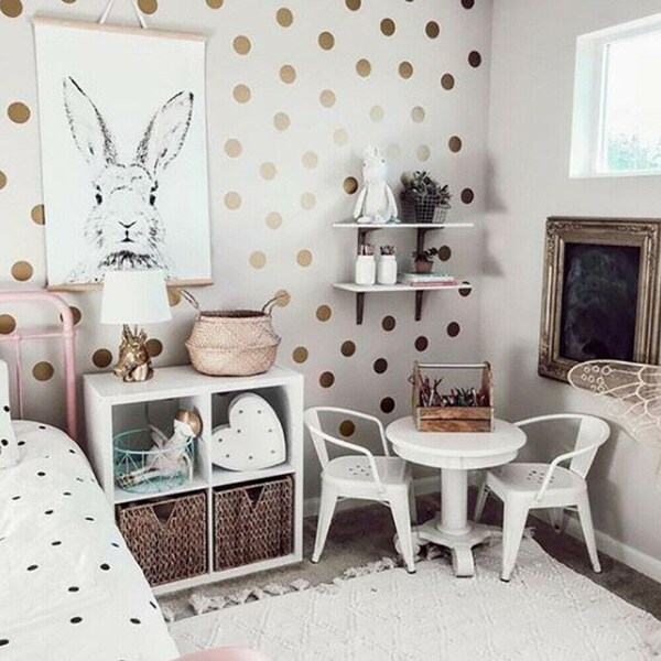 Gold Dots Wall Decal Etsy