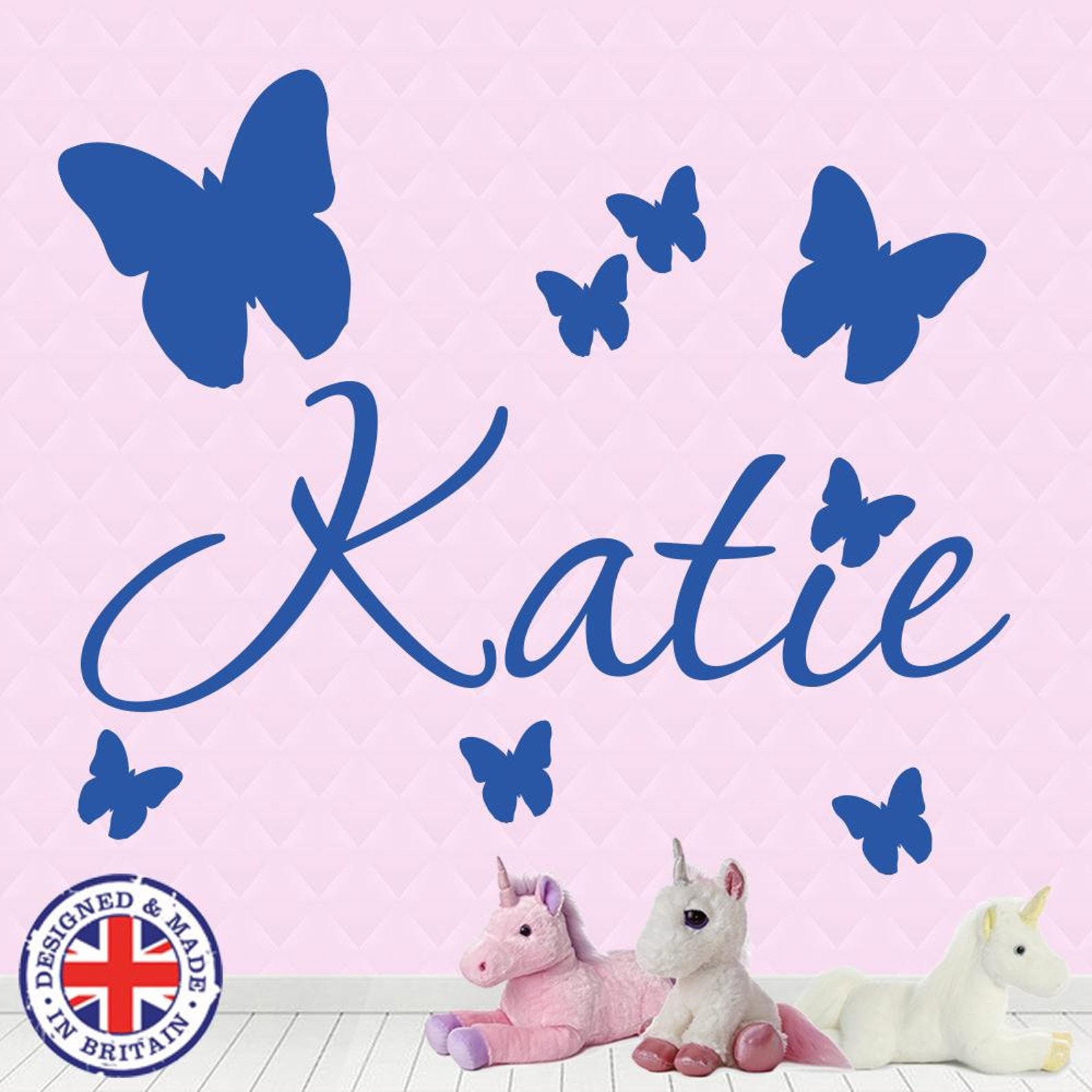 Personalised Name Butterfly Wall Art Custom Girls Bedroom | Etsy