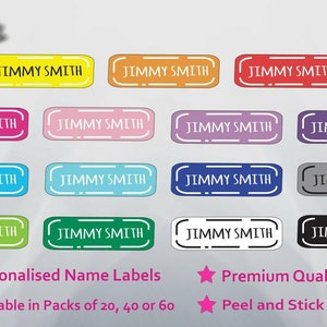Personalised Stick on Clothes Labels Name labels - No Iron - No