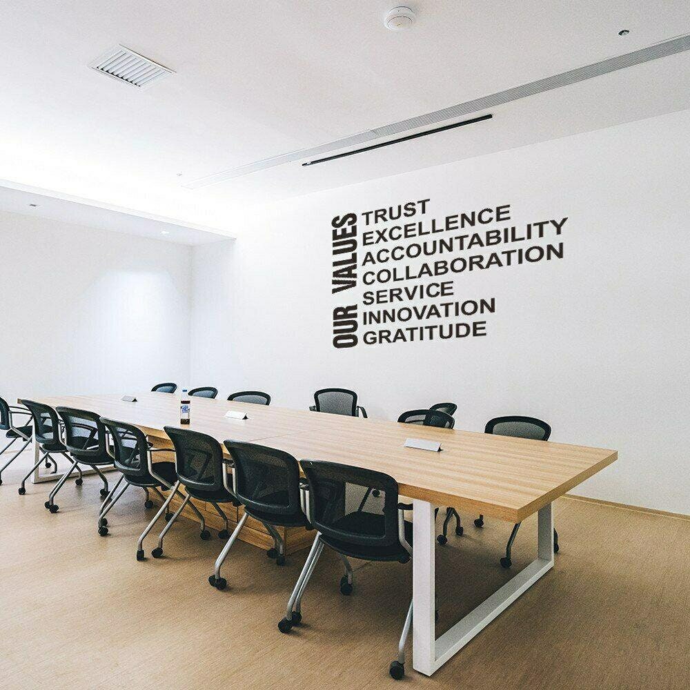 Our Values Large Wall Art Sticker Inspirational Quote Vinyl Etsy