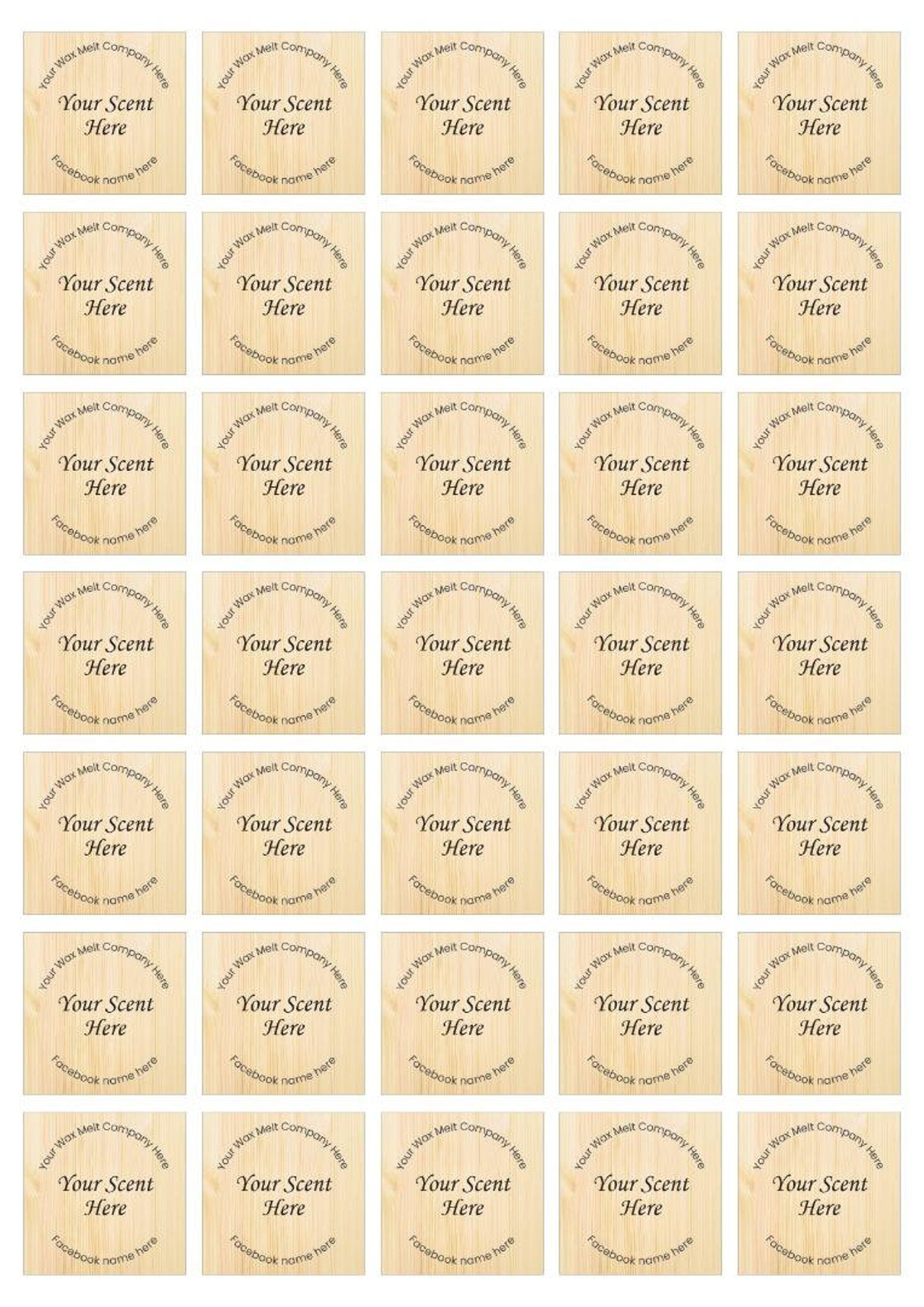 Personalised Wax Melt Stickers Company Name Labels Custom Etsy