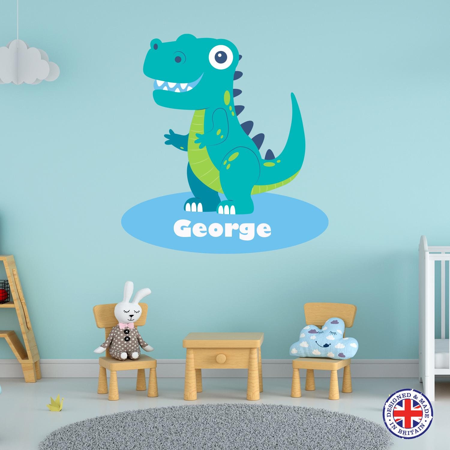 Personalised Dinosaur Wall Sticker Boys Bedroom Nursery Kids Etsy UK