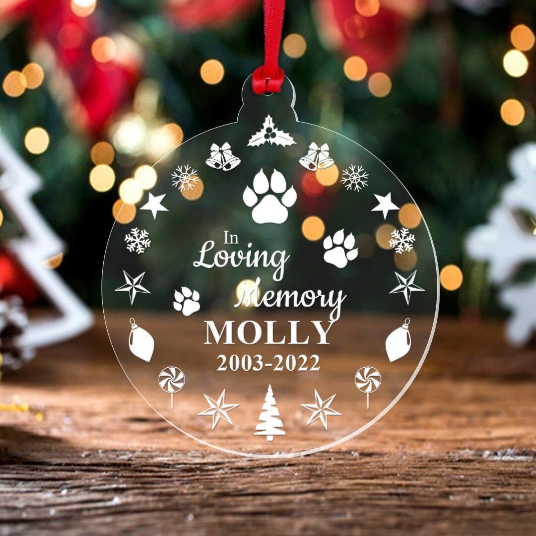 Christmas At Bmt 2022 Personalised Cat Dog Pet Memorial Christmas Bauble Memory Xmas | Etsy