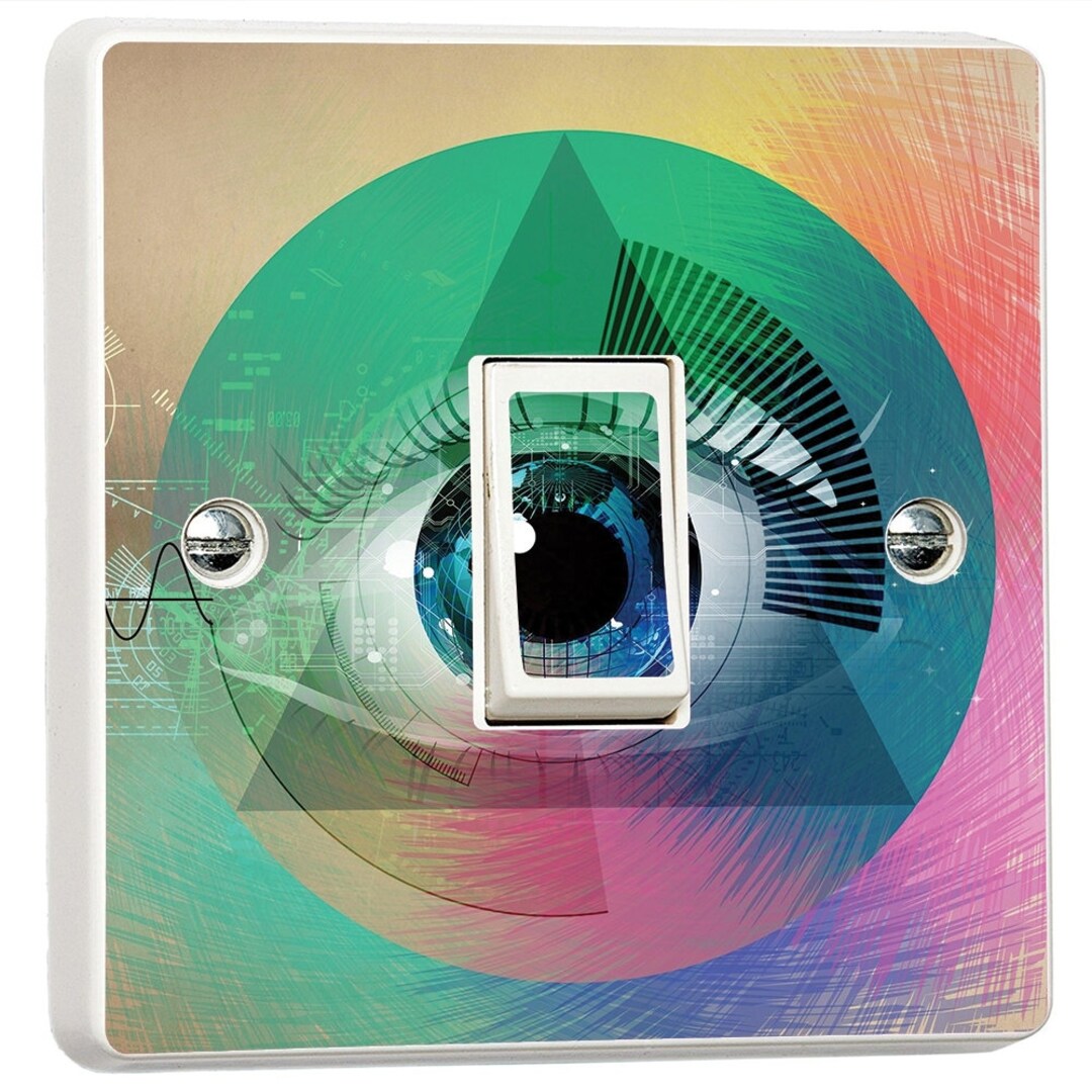 Trippy Abstract Eye Light Switch Sticker Cover Vinyl Skin Wall Etsy