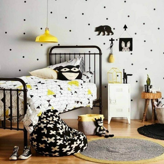 Wall Décor Home Décor BLACK Polka Dot Wall Stickers Decal Child Kids