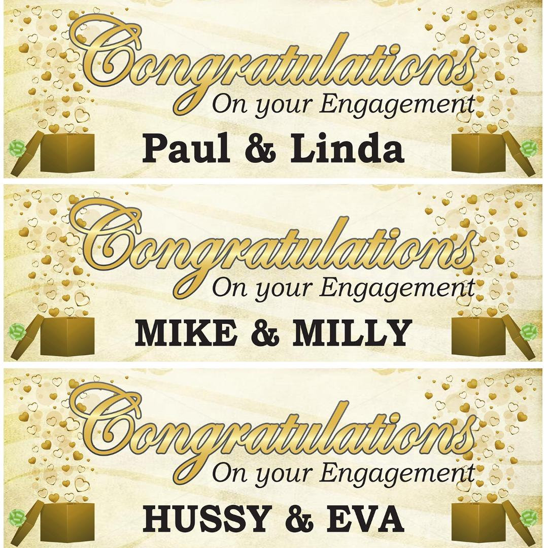 2 Personalised Engagement Party Celebration Banners Decoration Etsy