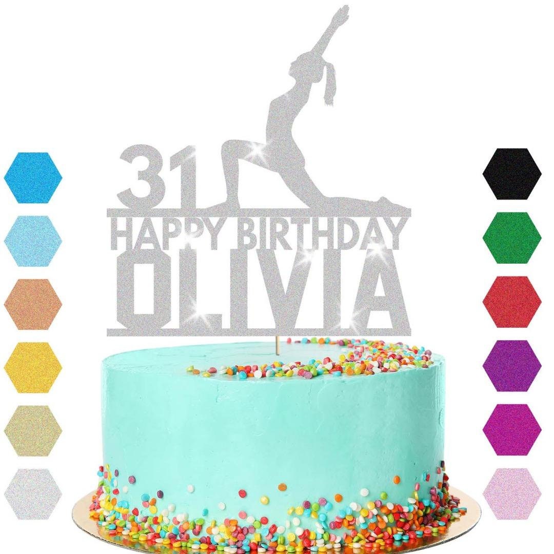 Womans Yoga Cake Topper Personalised Yoga Stretch Cake Decoration Any Name  & Age -  Hong Kong