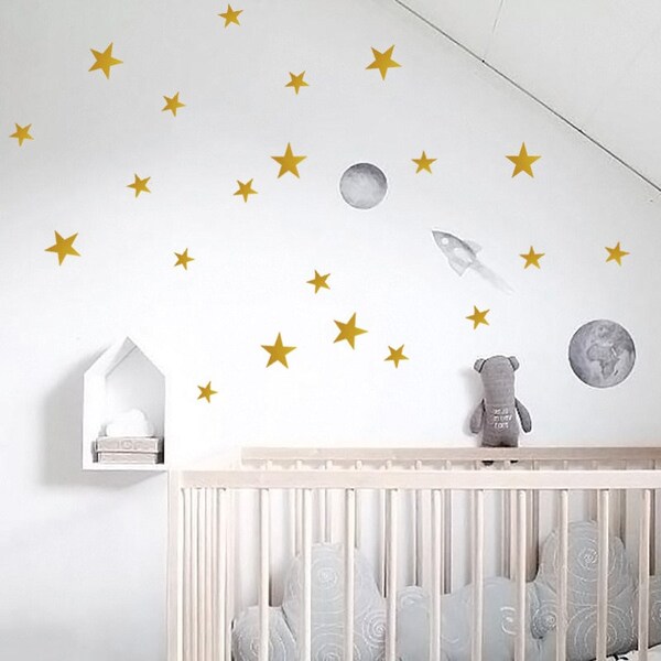 Gold Star Wall Decals Etsy UK