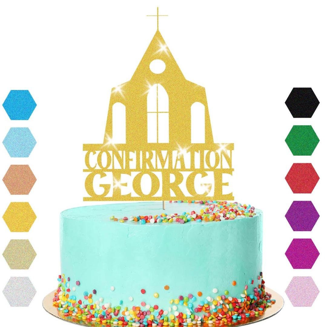 Buy Personalised Church Confirmation Cake Topper Congratulation Birthday  Cake Any Name Online in India - Etsy