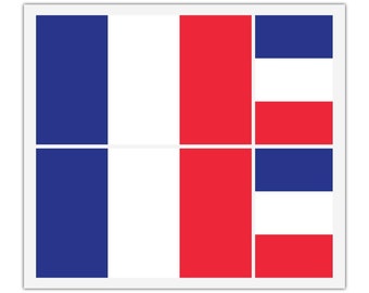 Round sticker. Illustration of flag of France