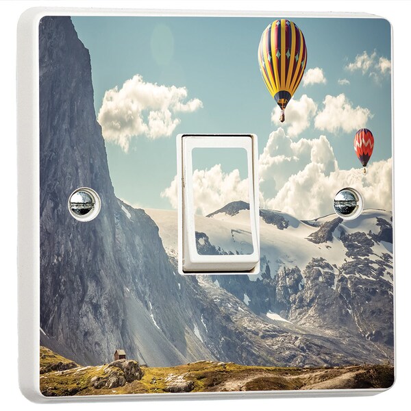 Hot Air Balloon Trip 3d Art Light Switch Sticker Cover Vinyl Skin Wall Decal