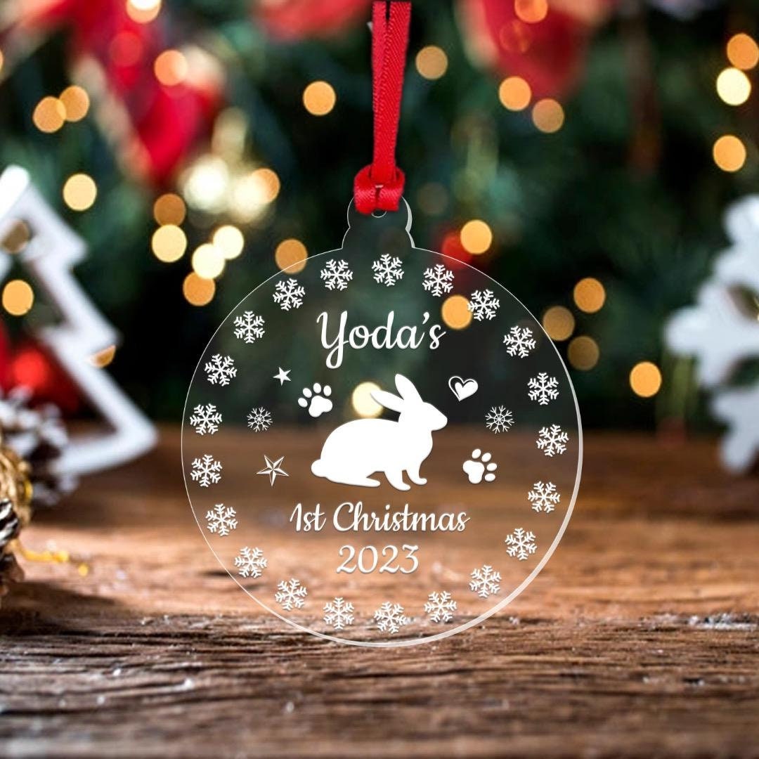 Personalised Rabbits 1st Christmas Bauble Pet First Xmas Tree