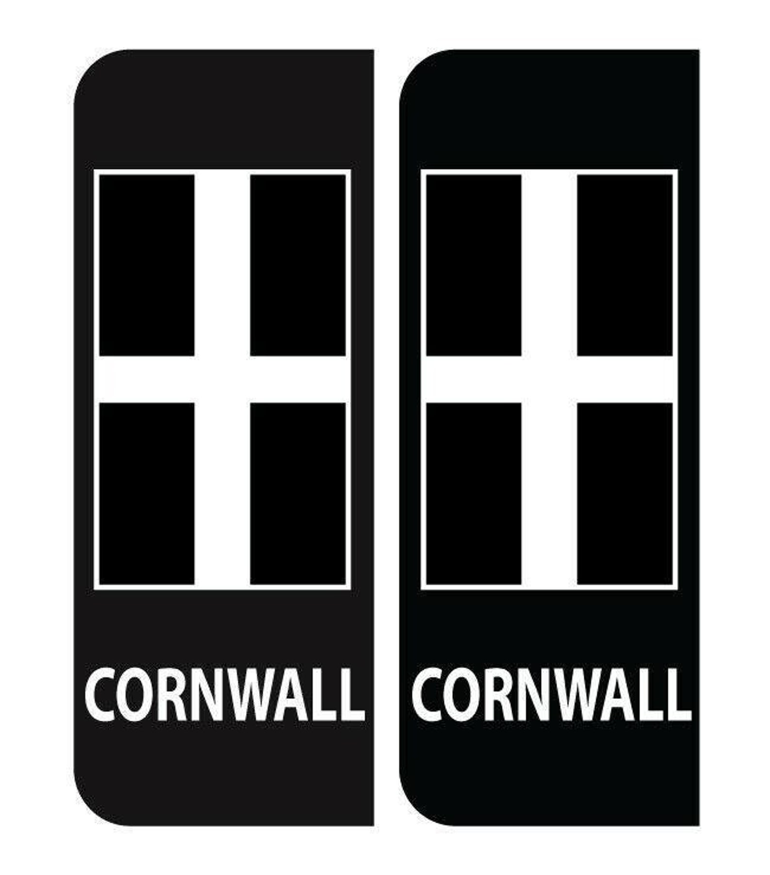 2 X Cornwall Cornish Flag Number Plate Badge Vinyl Stickers Etsy UK
