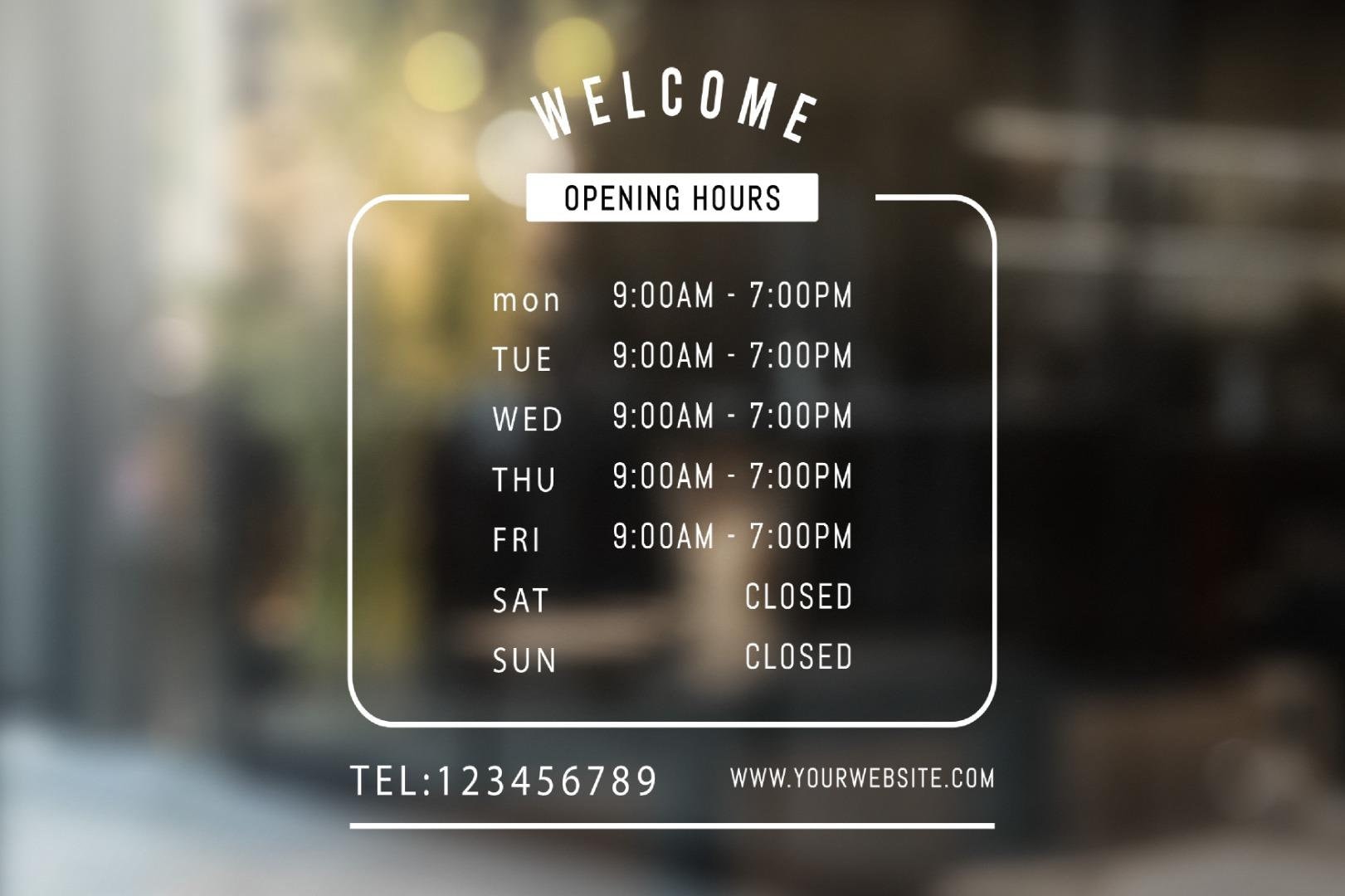 Personalised Opening Hours Business Times Cafe Shop Restaurant Etsy UK