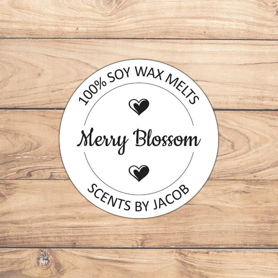 Personalised Wax Melt Candle Stickers Company Name Custom Etsy
