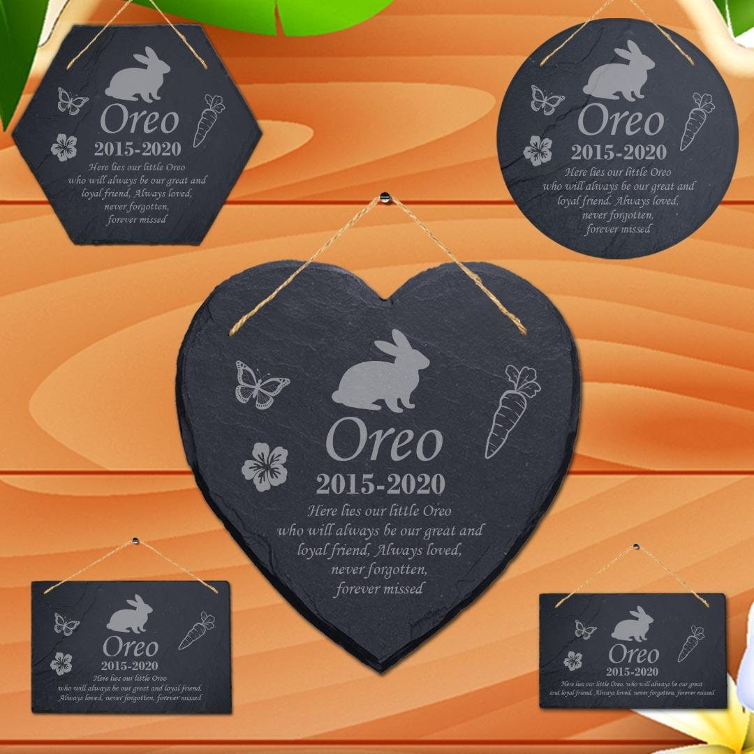Personalised Engraved Pet Rabbit Memorial Slate Plaque Grave - Etsy UK