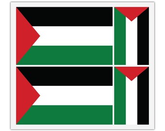 4 X Palestine Palestinian Flag Vinyl Car Van Ipad Laptop Sticker