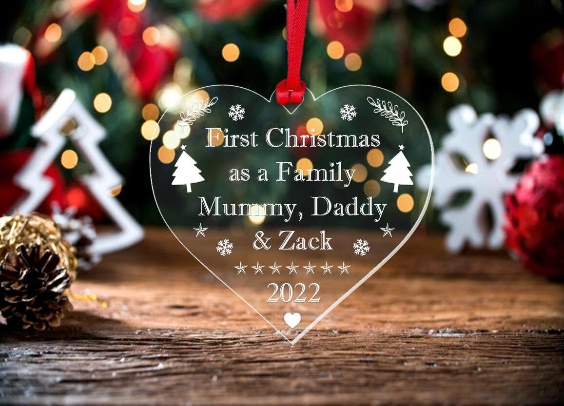 Buy Personalised First Christmas Family Bauble Any Name 1st Xmas ...