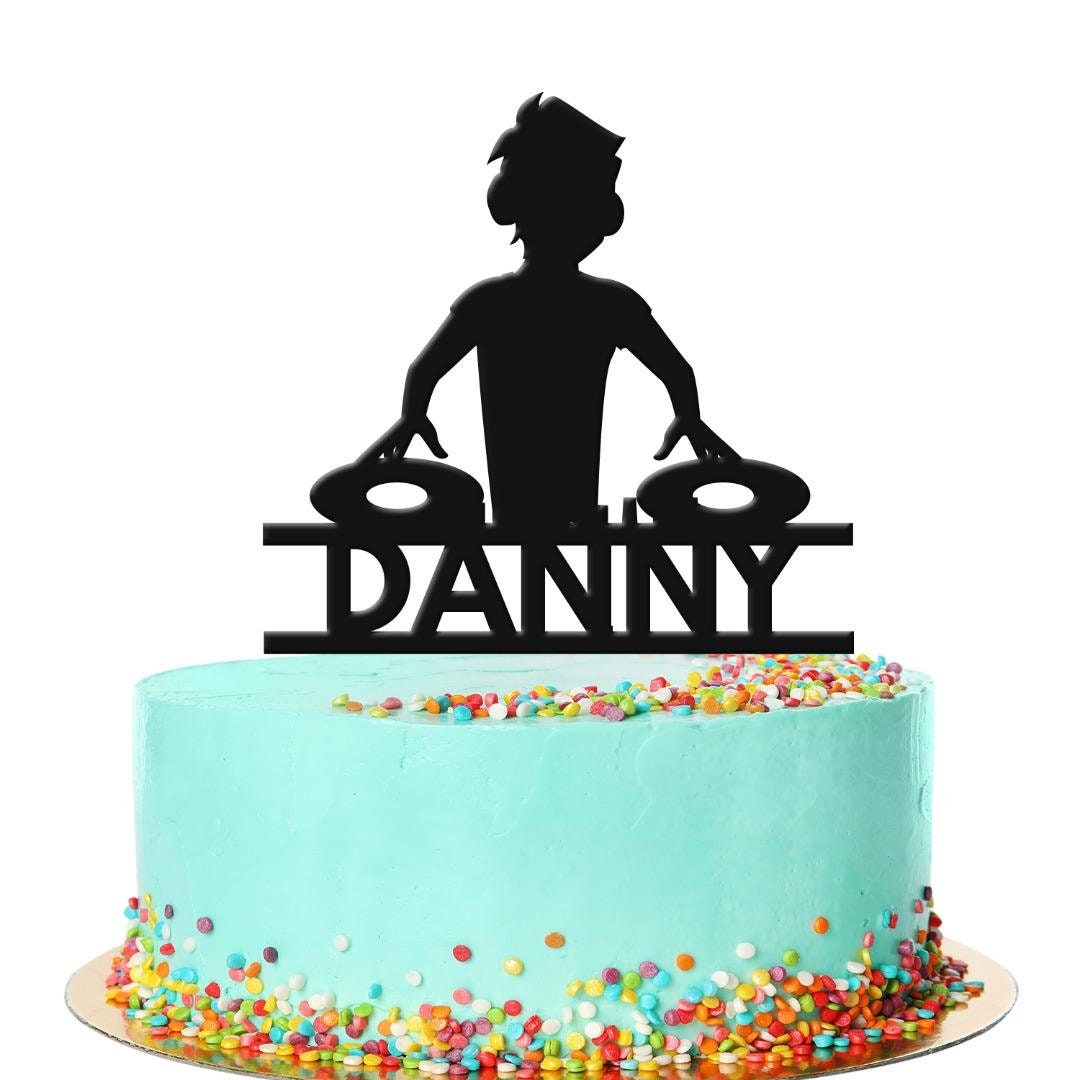 Personalised Dj Birthday Cake Topper Any Name Age Music Decks - Etsy