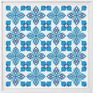 Blue and White Flower Design Cross Stitch chart pdf download