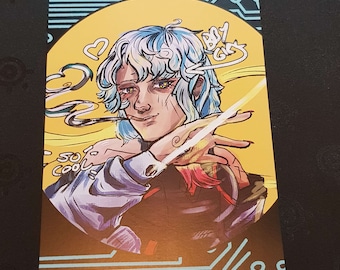 Impresión de Lucy Kushinada (Lucyna Kushinada) de Cyberpunk Edgerunners, póster de BB Girl, fan art de Cyberpunk 2077