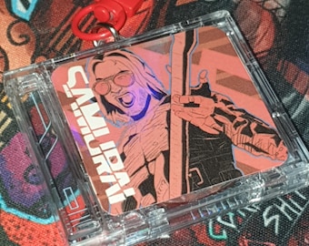 handmade cyberpunk 2077 cd keychain charm samurai cd keyring johnny silverhand  5cm x 4cm
