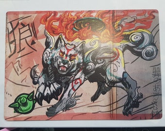Okami a5 print poster artwork fanart Amaterasu Ammy japanese wolf art