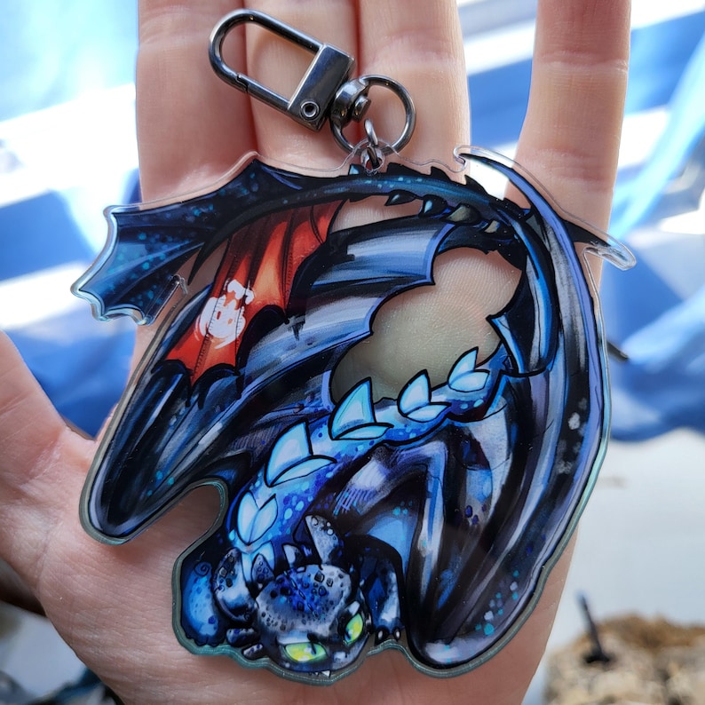 How to Train Your Dragon Toothless Keychain Httyd Night Fury Keyring - Etsy