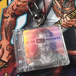 portachiavi cd cyberpunk 2077 fatto a mano portachiavi cd samurai johnny silverhand siamo tutti burattini 5 cm x 4 cm