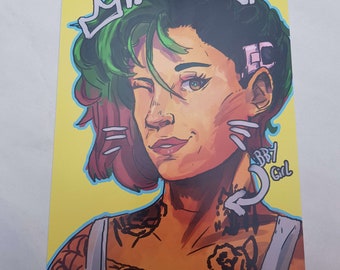 Judy Alvarez a5 print baby girl cyberpunk 2077 poster fanart