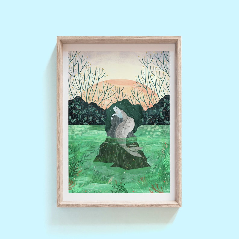 The Selkie A4/A3 Giclée Illustration Art Print Gift Wall Art Etsy
