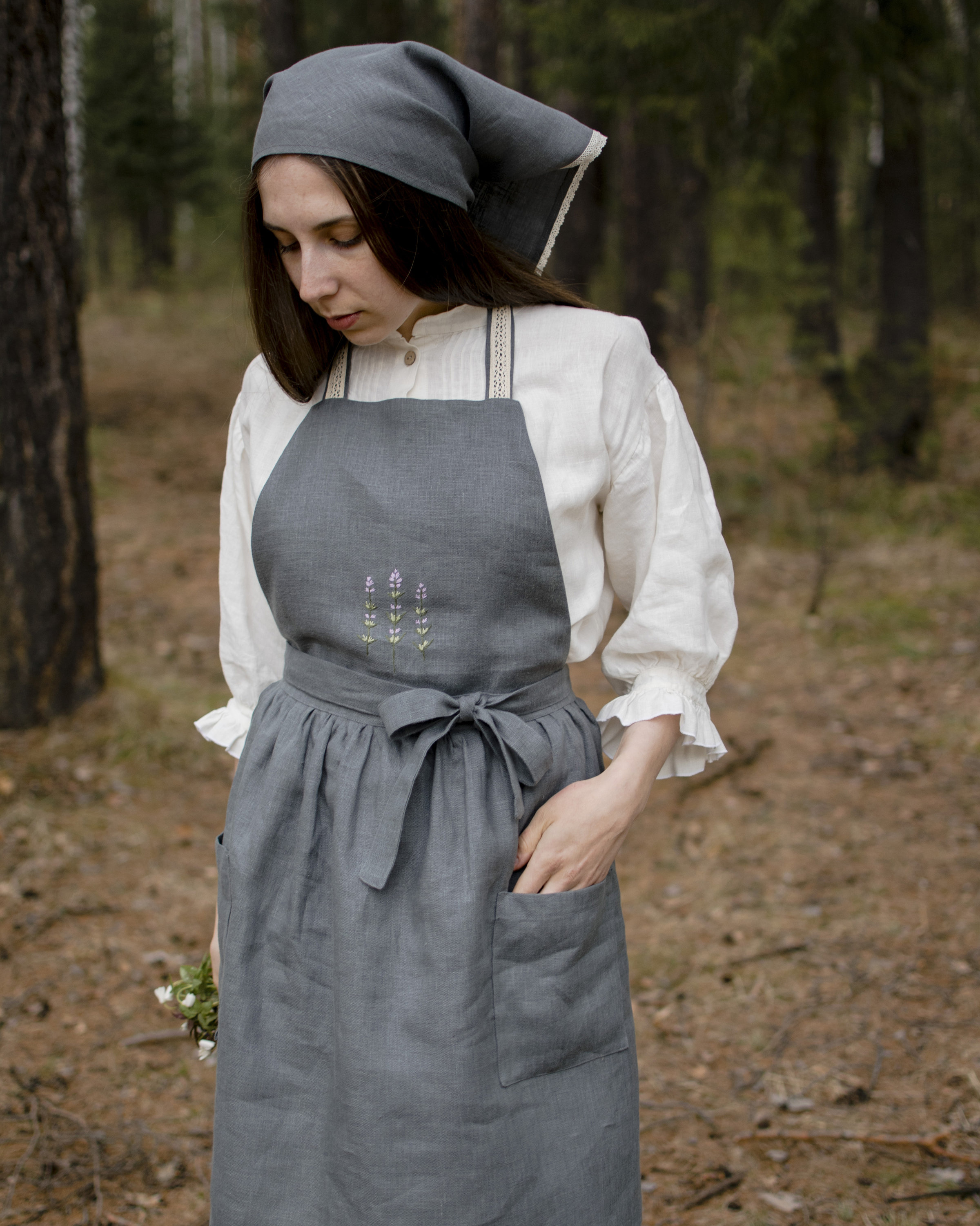 Apron For Women With Pockets Cottagecore Clothing Linen Etsy
