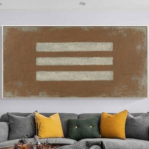 original abstract painting Wabi sabi beige canvas Brown painting wall painting on canvas grey wall Art, original minimalist brown painting