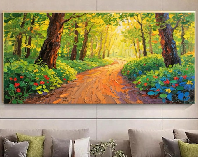 3d Textured Wall Art Original Forest Oil Painting on Canvas Abstract ...