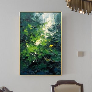 Original Green Forest Painting on Canvas Abstract Textured Wall Art ...