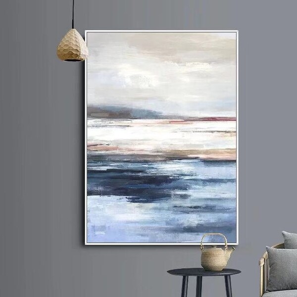 Navy Gray Wall Art Etsy