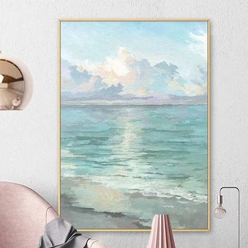 Large Abstract Seascape Acrylic Painting on Canvas Impasto - Etsy
