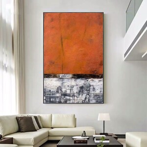 Modern abstract painting orange canvas painting original classical abstract acrylic painting oversize wall pictures cuadros abstractos