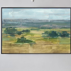 Abstract scenery painting on canvas Minimalist Landscape Oil Painting landscape acrylic green tree painting contemporary art large wall art