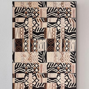 Textured Brown Abstract Painting: Beige Bohemian Wabi Sabi Wall Art