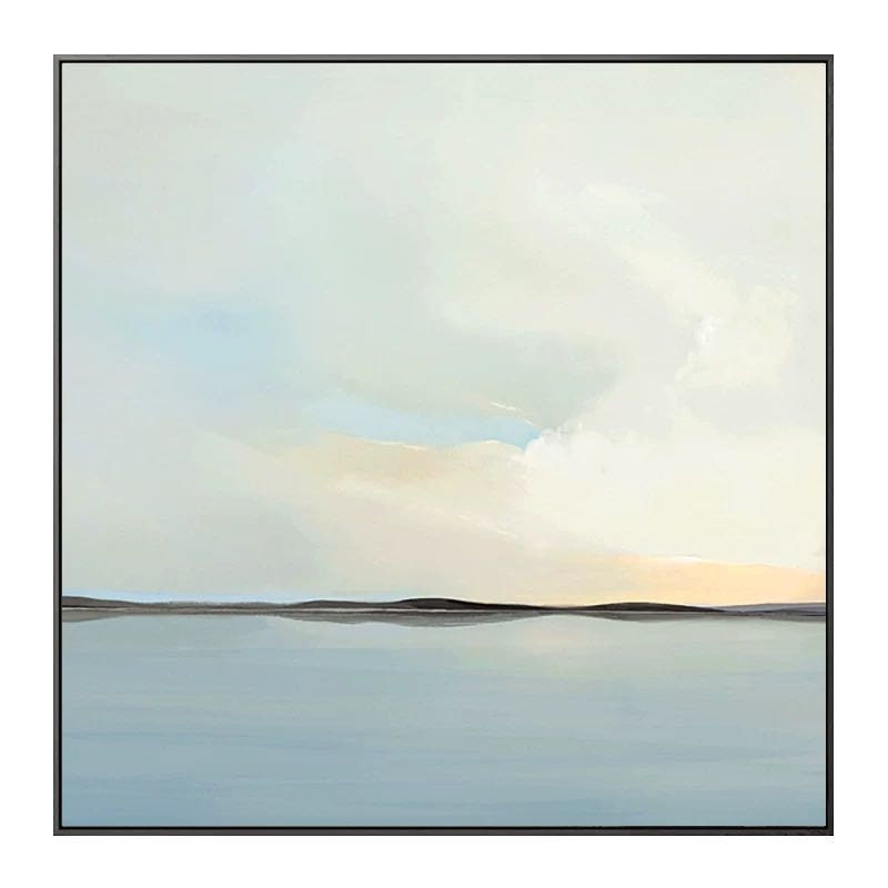 Abstract Acrylic Painting Gold Sunrise Scenery Painting Blue Etsy