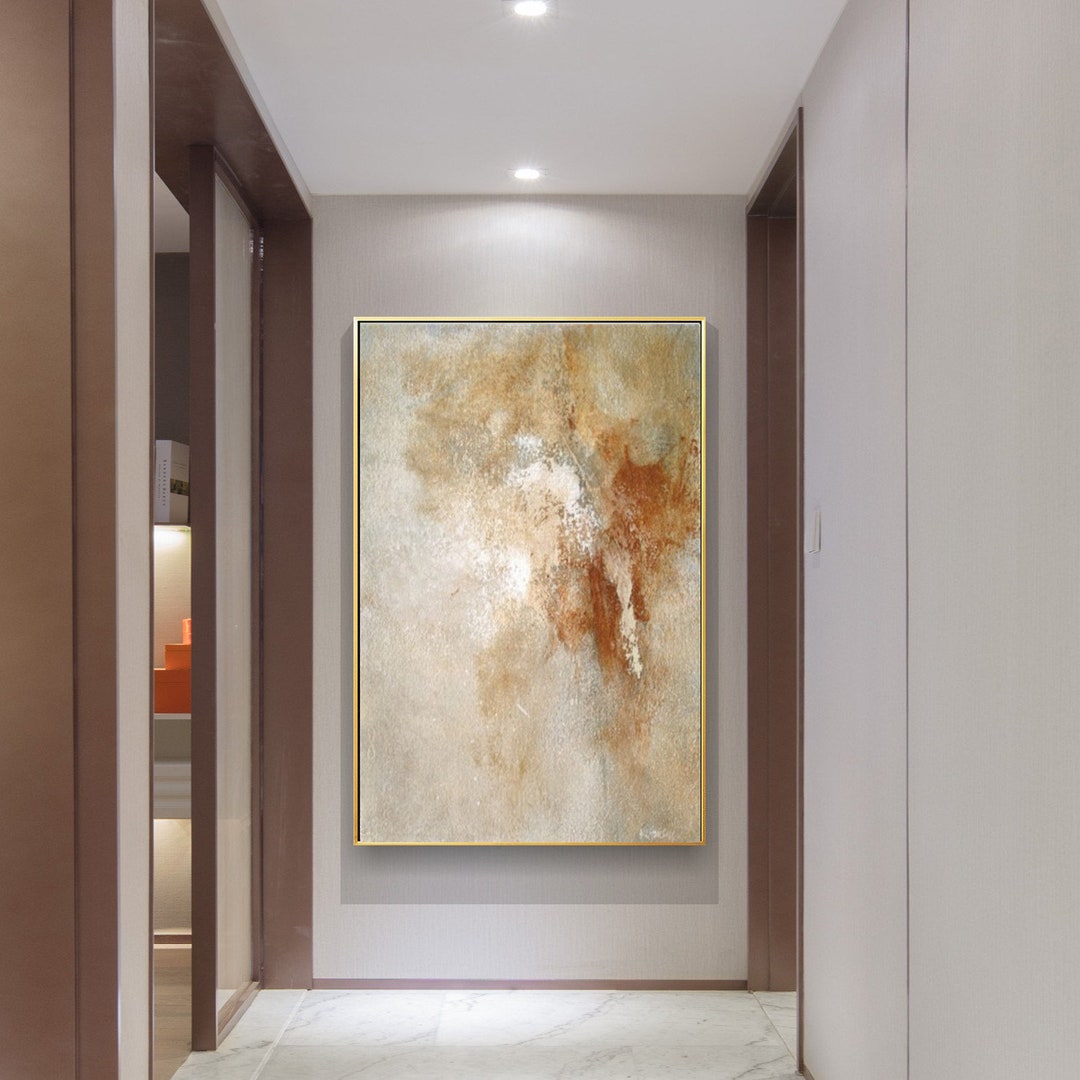 Large Abstract Painting on Canvas Brown & Beige Canvas Painting Modern ...