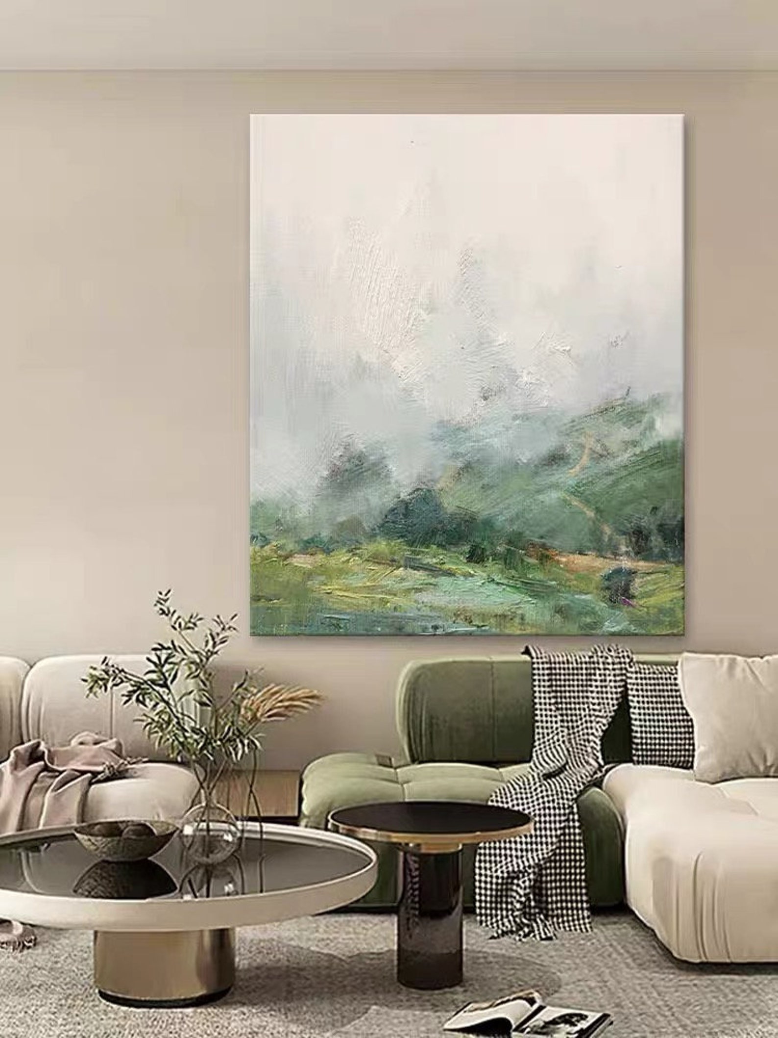 Original Green Forest Painting on Canvas Abstract Textured Wall Art ...