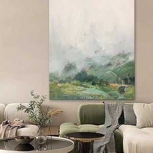Original Green Forest Painting on Canvas Abstract Textured Wall Art ...