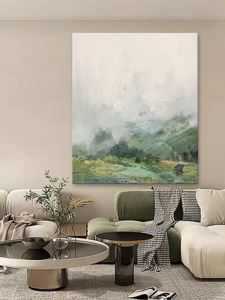 Original Green Forest Painting on Canvas Abstract Textured Wall Art ...